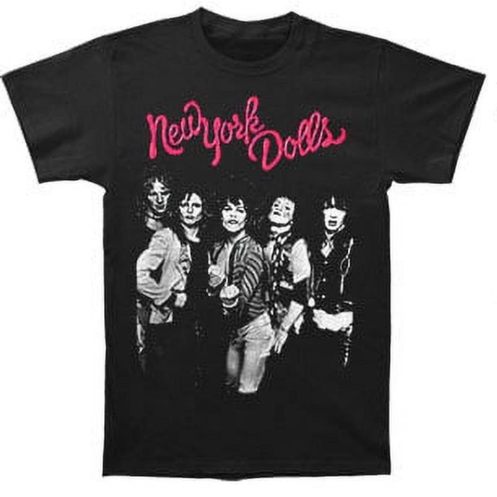 T-shirt da uomo di New York - Merchandising Ufficialmente Licenziato NY Dolls Lipstick / Trash Band - Boyfriend Tee