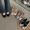 Spring and Summer Pearl One-word Strap Single Shoes 2026 New French Retro Temperament Bow Mary Jane Shoes Women
