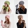 Knitted Winter Hat Scarf Gloves Set With Breathable Warmth For Teen Adults