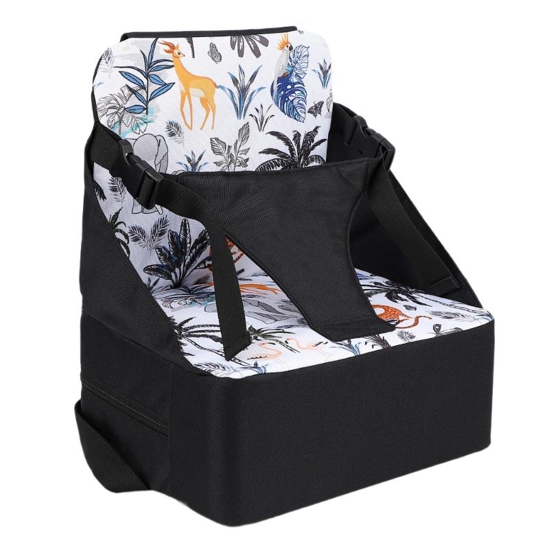 Cestovní podložka na dětskou sedačku, skládací polštářek na jídelní židličku s více ochrannými pásy pro jídelní židle