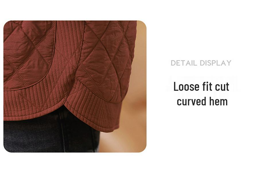 Women's 2024 Winter Casual Quilted Cotton Hooded Jacket, Loose Fit, Plus Size, Solid Color, Thick and Warm.