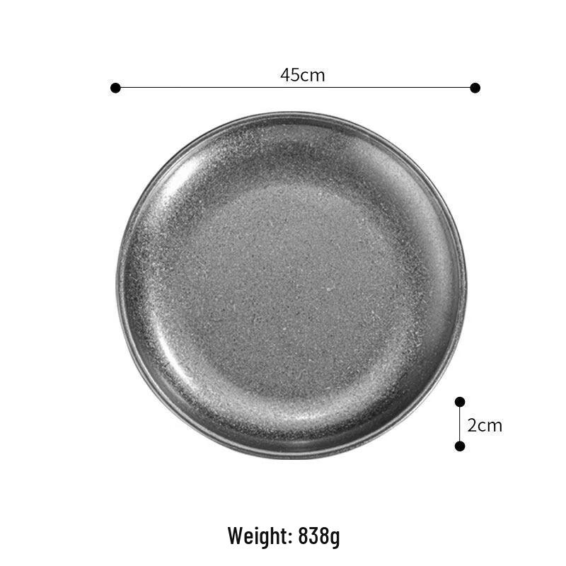 

Vintage Gold Korean Stainless Steel Round Plate