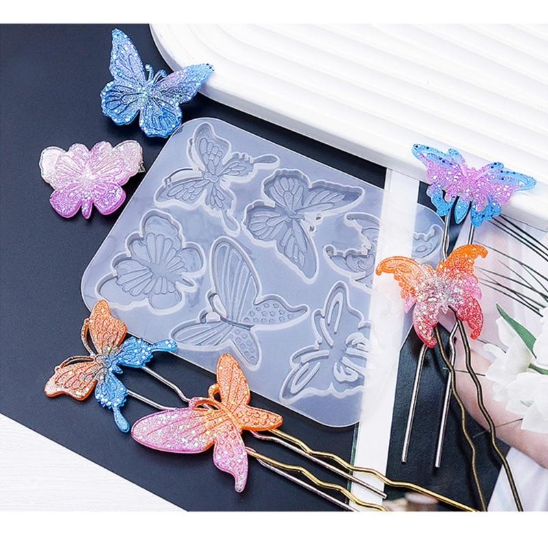 Moules à boucles d'oreilles en forme de papillon accrocheur Moules en silicone pour pendentifs d'oreilles personnalisés pour les amateurs d'artisanat