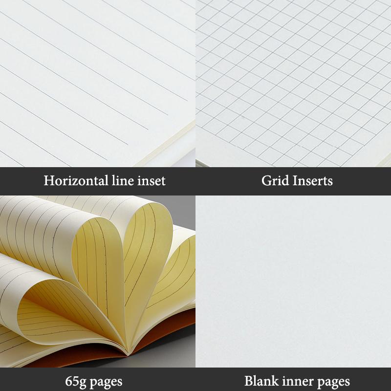 10Pcs A5 B5 A4 Notebook, Thin Draft Notebook 36 Sheets/72 Pages/Book, Kraft Paper and Black Cover, Office Study Notes Supplies
