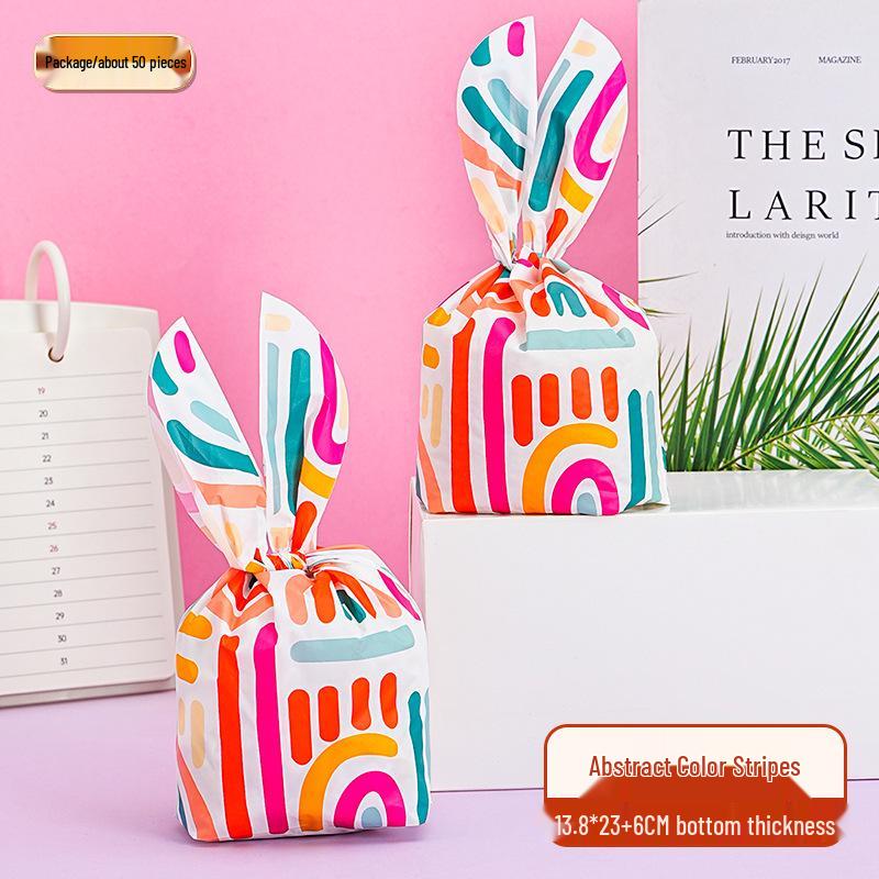 Children's Day Gift Bag: Snowflake Crisps, Snacks, Biscuits, Candy Rabbit Ear Packaging