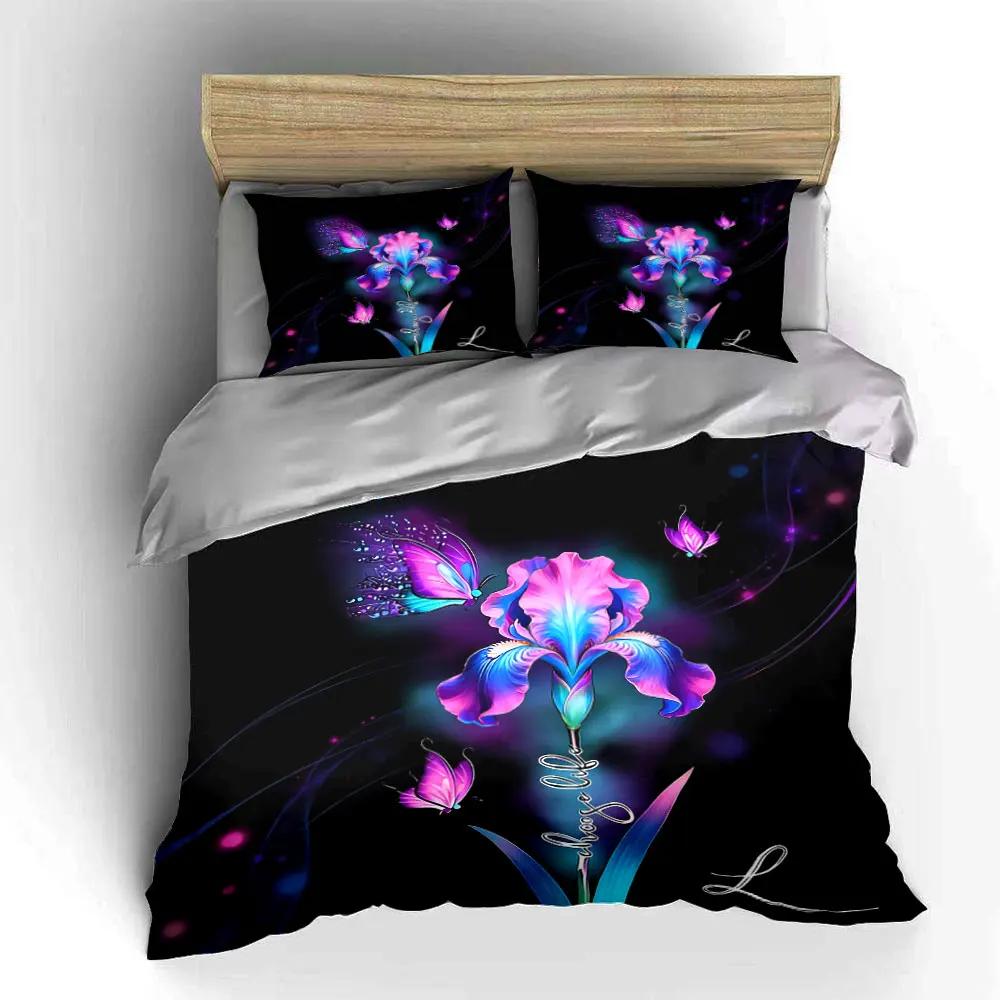 "Floral Butterfly Art Set Decoration" Soft Comfortable Duvet Cover Bedding Set Included 1*Duvet Cover & 2*Pillowcases gift