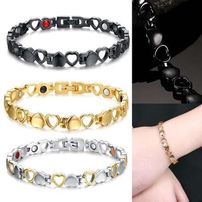 Women Improves Blood Circulation Bracelets Couple Heart Magnetic Energy Bracelet Healthy Care Bangle Fashion Jewelry Accessories