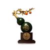 Hand Painted Calabash Ornament,Creative Lucky Gourd Decor for Office Desk Blessing,Chinese Feng Shui Art Craft for Shelf Display