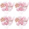 Set de Ballons en Aluminium Rose Papillon 32" pour Anniversaire et Baby Shower
