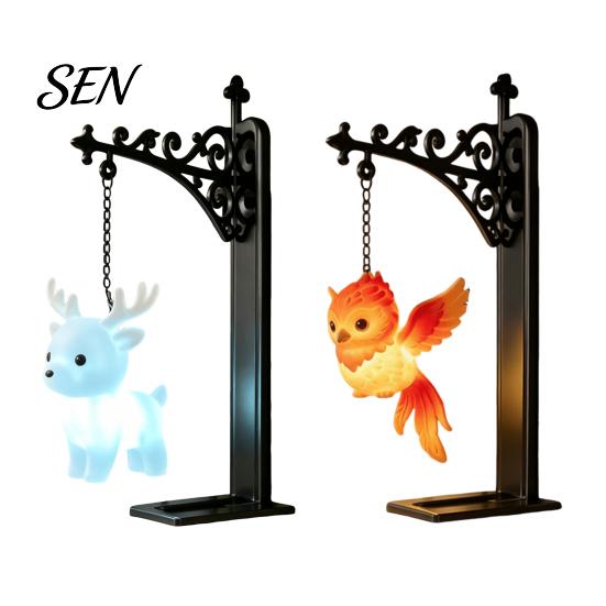 Magic Bookshelf Lamp Magical with Owl Phoenix And Stag Figures, Vintage Iron Stand Bedroom Night Light Light, Warm Decorative for Library Study