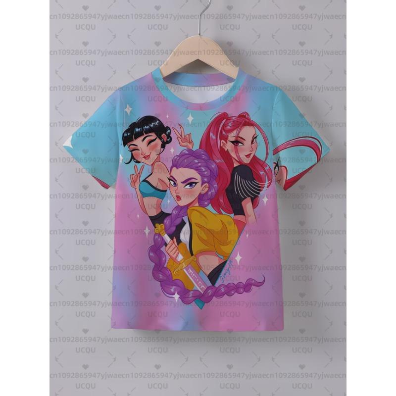 Summer Kpop Demon Hunters Men s Women s Short Sleeve Rumi Kids Tee Kpop Demon Hunters Boys 110