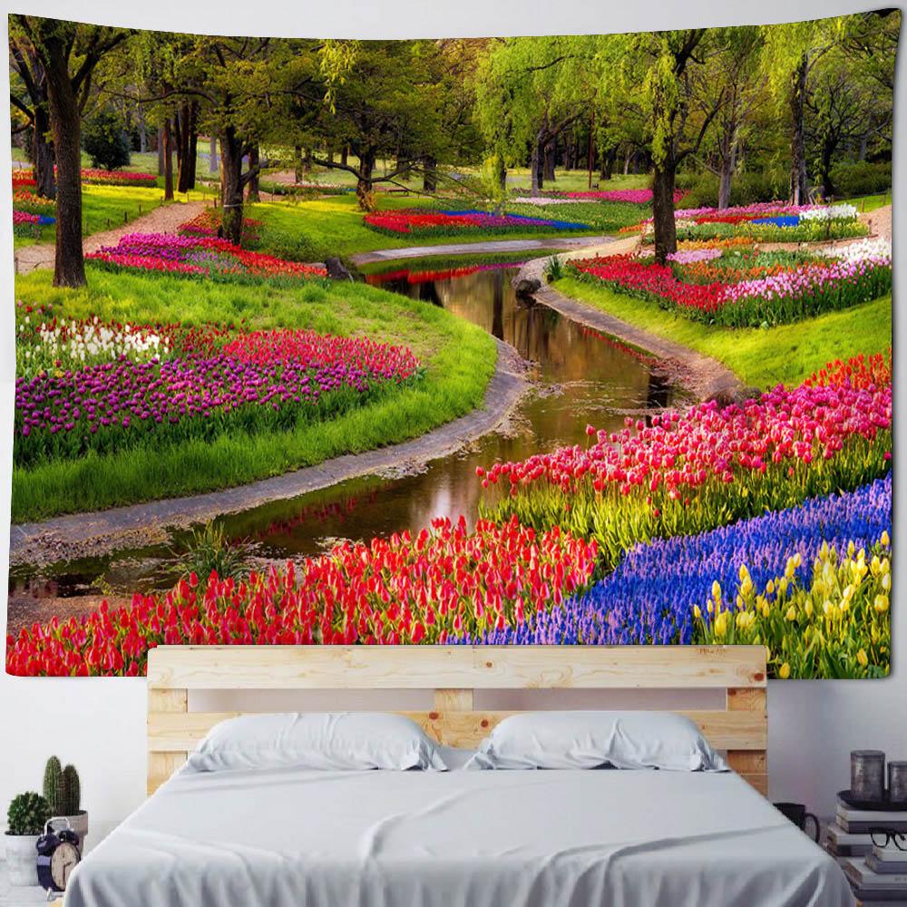 Garden Landscape Tapestry Home Decoration Art Wall Hanging Hippie Bedroom Wall Background Blanket Bed Sheet Sofa Coverage