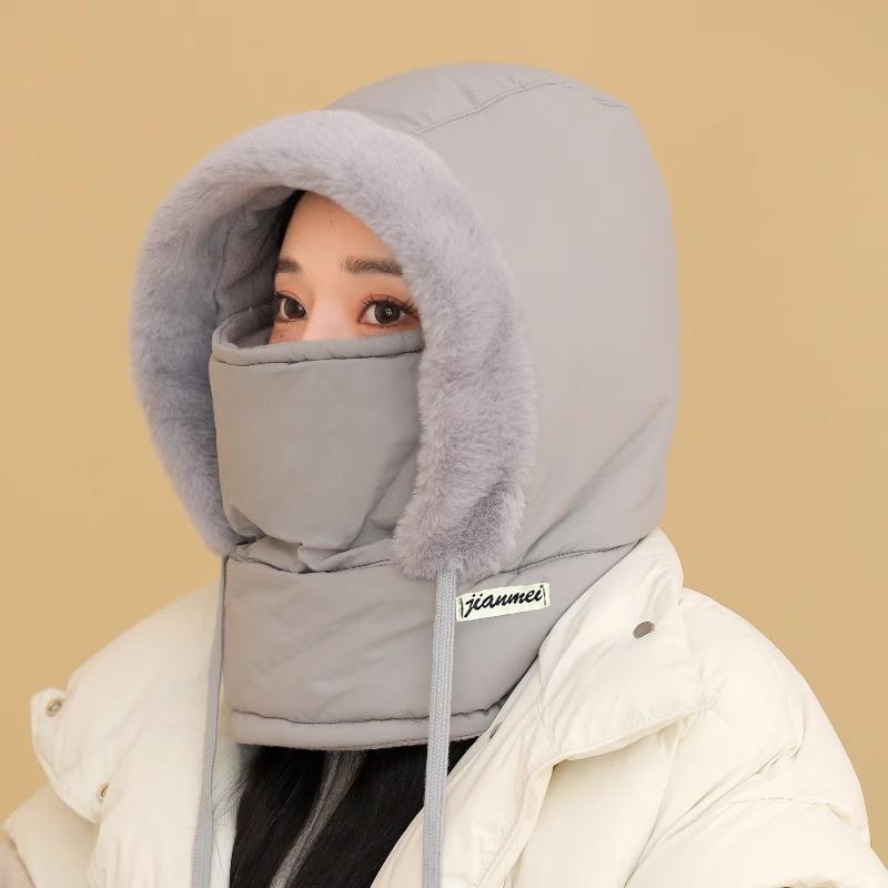 Winter Lei Feng Fleece-Lined Hat: Thick, Cold-Proof, Mask & Scarf Integration, Outdoor Windproof Cycling Balaclava