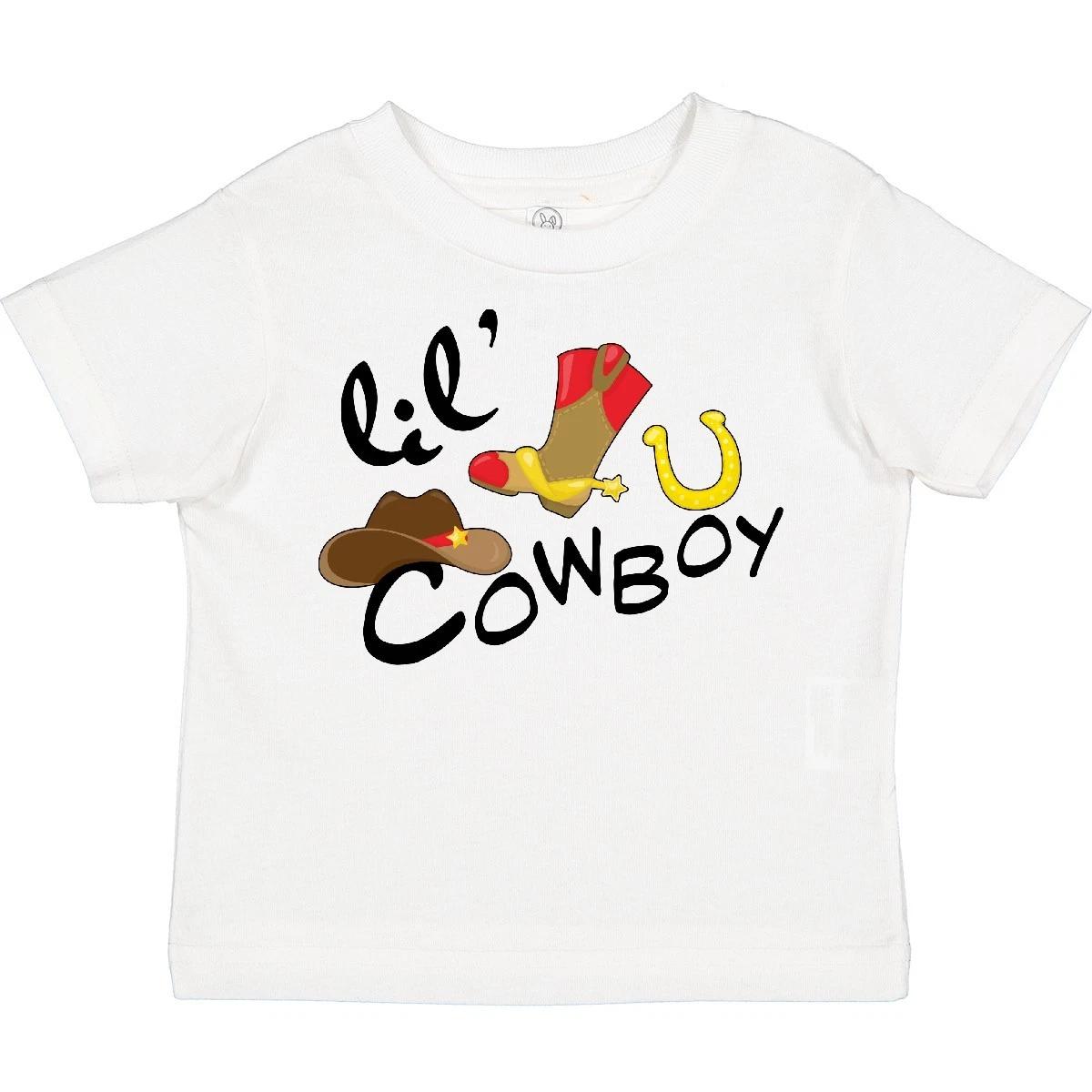 Inktastic Lil  Cowboy Toddler kids boys T-Shirt Children Future Job Little Hat Star Boots 120