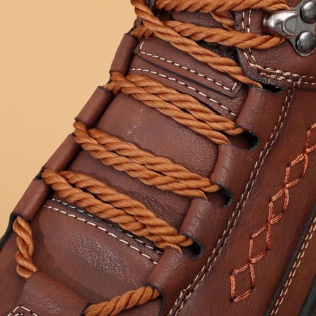 Men's Large Size Martin Boots - New Autumn/Winter Style, Outdoor Casual Handmade Short Boots for Mountaineering