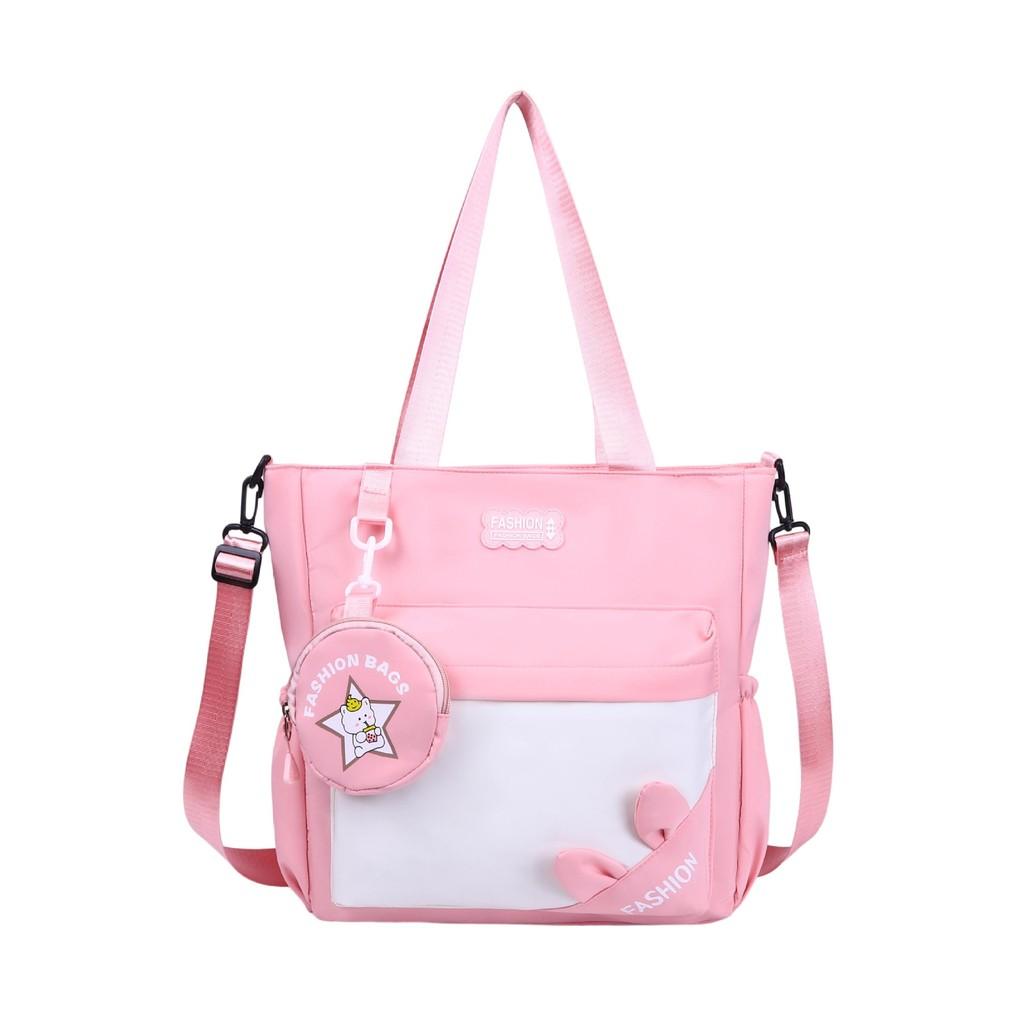 Simple Letter Rabbit Ear Design Large Capacity Shoulder Bag With Coin Purse For Daily Use