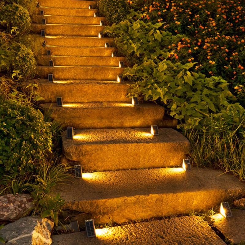 Waterproof Solar Step Lights for Outdoor Decks, Porches, Patios, and Garden Pathways