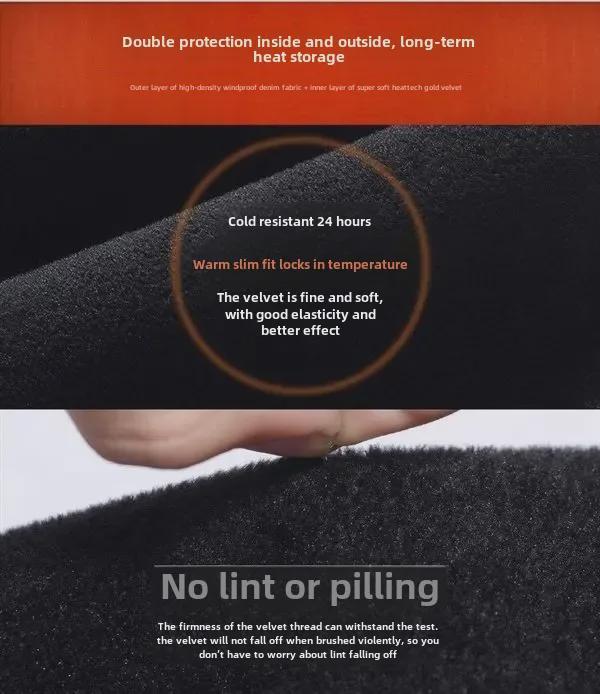 Women's High Waist Black Velvet-Lined Skinny Jeans - Korean Style, Slim Fit, Stretchy Winter Pants