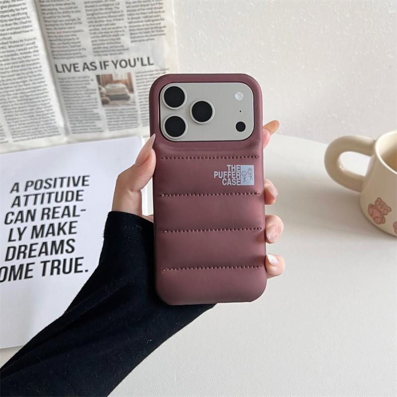 Custodia imbottita stile piumino per telefono IPhone 17 Air Pro Max Cover posteriore in PU antiurto in più colori
