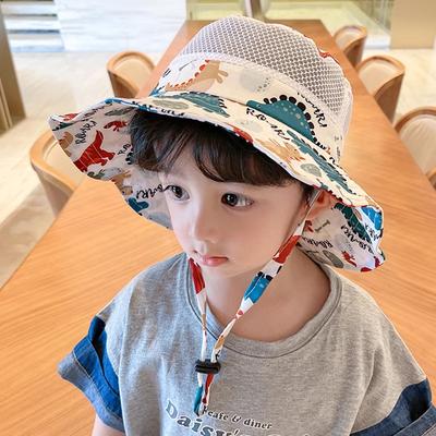 Children'S Large Brim Sun Protection Summer Thin Mesh Breathable Fisherman Hat Kindergarten Hat Girl Baby Sun Hat