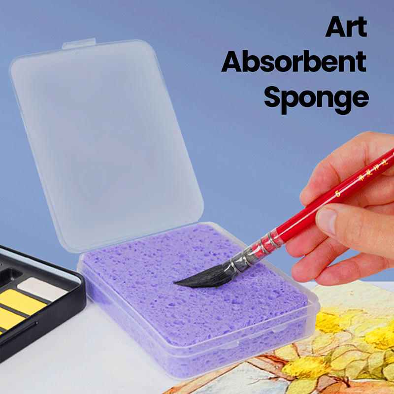 Boxed Watercolor Painting Sponge Super Absorbent Art Supplies Water Absorbing Sponge Square Circular Heart-shaped