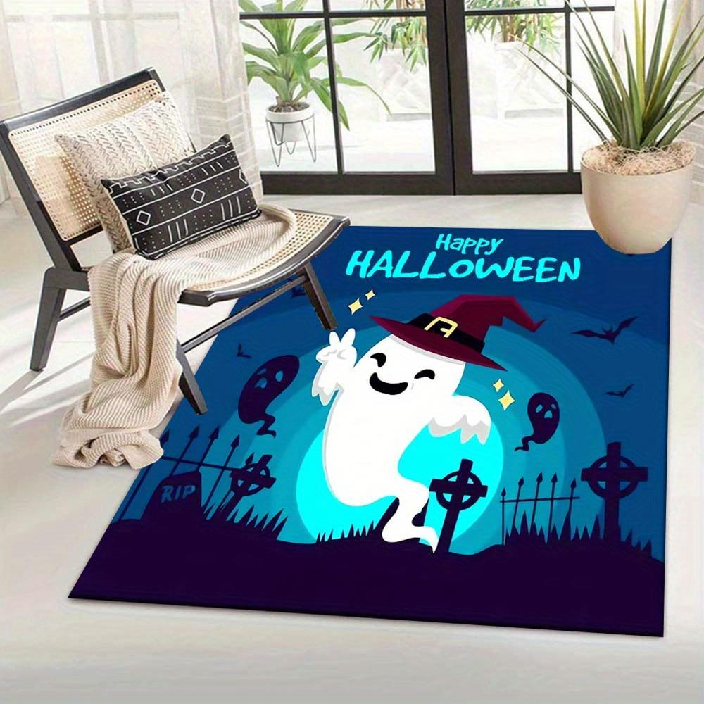 1pc Happy Halloween Area Rug, Slip-Resistant, Easy-Clean, Stain-Resistant, Perfect for Cozy Living Rooms, Bedrooms, Kitchens, Offices, and H