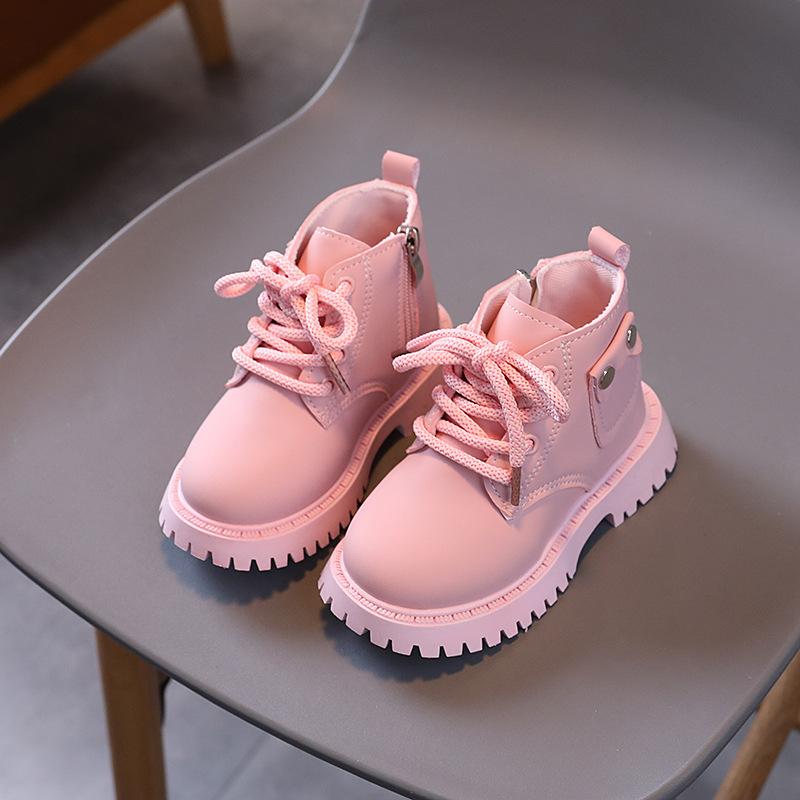 Girls Leather Boots   Autumn Comfortable Outdoor Leisure Kid Boots Toddler British Style Non-slip Children Princess Shoes