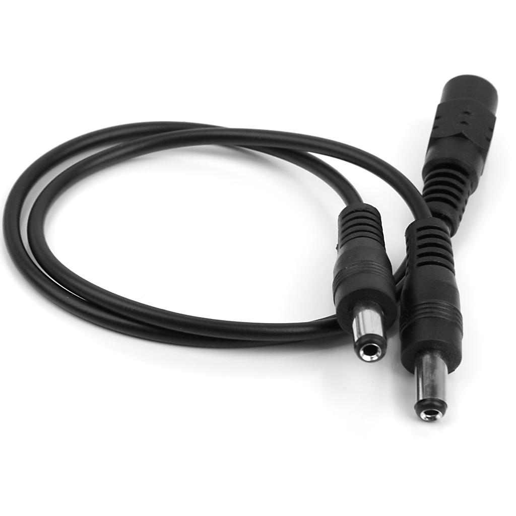 2pcs DC5.5 X 2.1mm 1 Female To 2 Male Plug Adapter Power Cable Adaptors