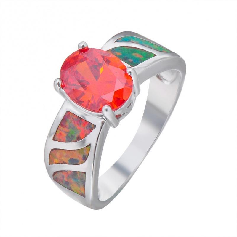 

Simple S Red Opal Pomegranate Red Oval Diamond Ring Women s Versatile Ring no. 6