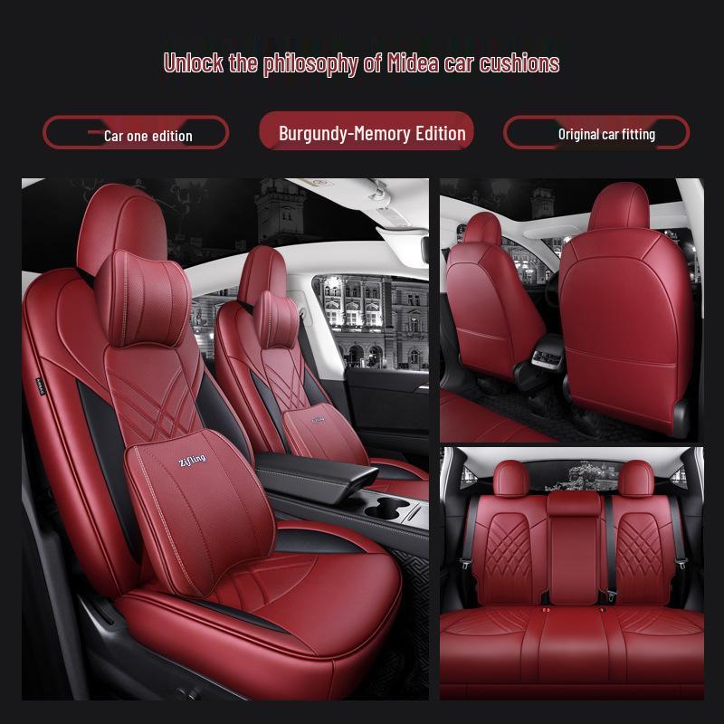 Universal Leather Seat Cushion for Tesla Model Y - All-Season, 5-Seater Fit