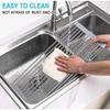 Multipurpose Foldable Kitchen Sink Rack Mat Stainless Steel Fruit Vegetable Dish Drain Rack