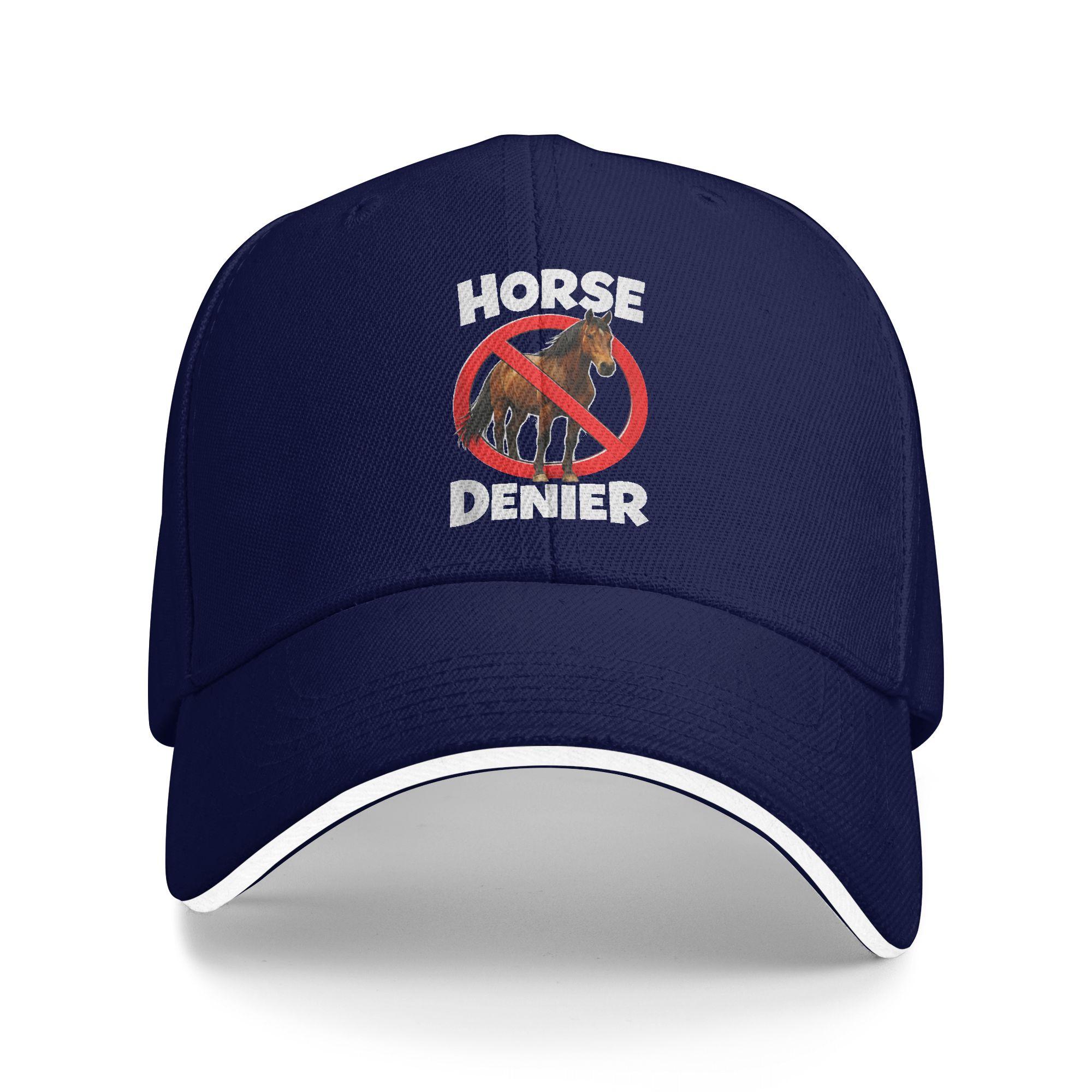 

Horse Denier Conspiracy Theory Absurd Stupid Casual Baseball Cap Fishing Trucker Hat Summer Unisex Street Style Snapback Cap As Picture темно-синий