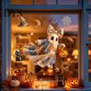 Living Room Wall Art Halloween Ghost Swing Static Window Decals, Waterproof Peel and Stick Reusable Home Film Stickers, Removable Glass Decor
