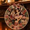 Christmas Faux Diamond Art Ornament Kit Kit, Santa Angel Sun Catcher DIY Acrylic Textured Bead Round Board, 3D Craft for Adults, Festive Window