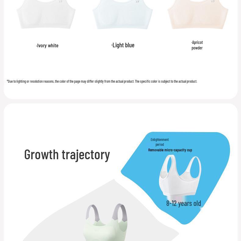 Stage 1 Girls' Cotton Training Bra, Ages 7-12 - Breathable, Anti-Bulge, A-Class Vest
