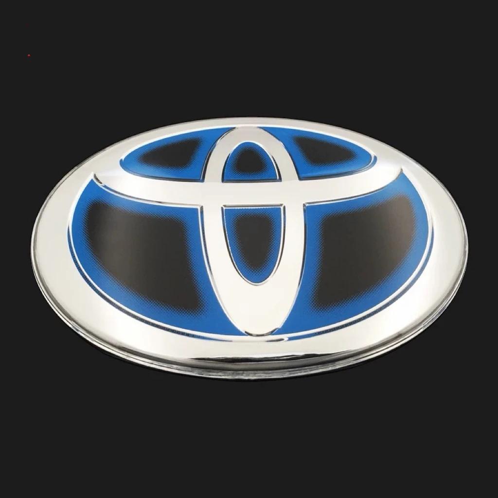 3D Car Logo Front Grill Hood Hybrid Blue Emblem for Toyota Corolla Camry RAV4 Hilux CHR Highlander Yaris Vios Alphard Prius Reiz