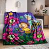1 peça Cobertor Rick and Morty Leve Manta de Flanela Para Sofá, Cama, Viagem, Acampamento, Sala de Estar, Escritório, Sofá, Cadeira e Cama