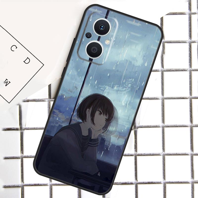 Sad Anime girl For OPPO Reno 8 7 Lite 8T 10 11 12 13 14 Pro 11F 12F 13F 14F OPPO Find X9 X8 X5 X6 Pro Case