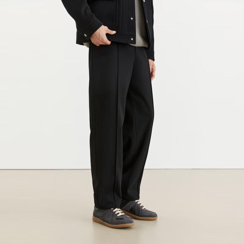 PEACEBIRD Men's Faux Wool Straight-Leg Drawstring Winter Casual Pants