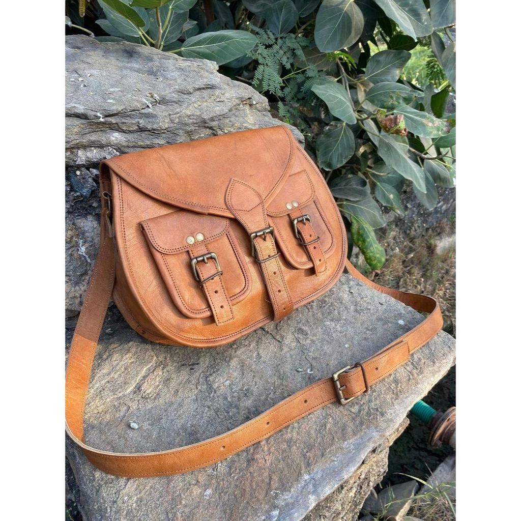 Leather Crossbody Saddle Bag: Vintage Handmade Shoulder Bag