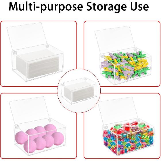 Acrylic Laundry Dryer Sheet Holder, Clear Dryer Sheets Container with Lid for Laundry Room, Clear