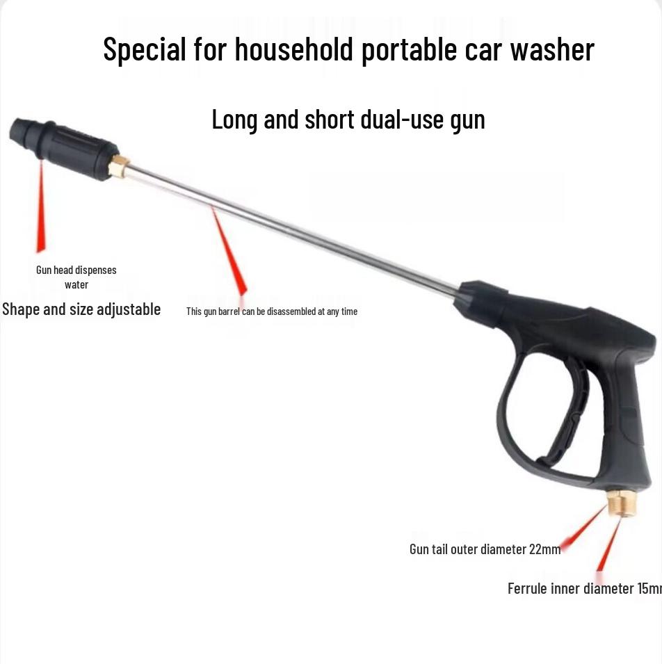 High-Pressure Car Washer with Pure Copper Accessories, Foam Pot, Filter Screen, and Quick Connector.