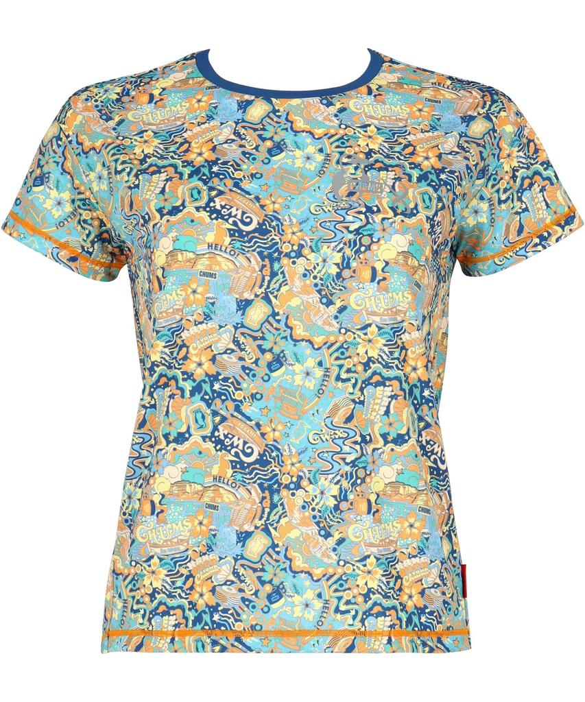 Tops Lightweight Running Over UV Short LNY510 BU M CW-X/Wacoal Women's [CHUMS Collaboration] Shirt, Moisture-Wicking, Quick-Drying, 90% Protection,