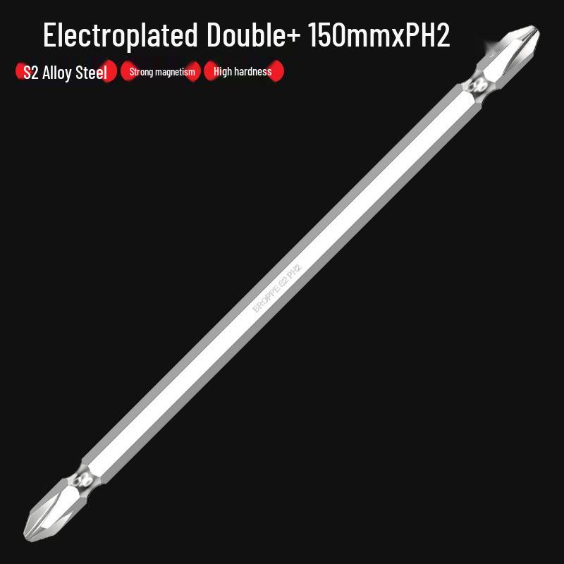 BROPPE Extended Cross Head Electric Screwdriver & S2 Bit Set, High Hardness Fine Head