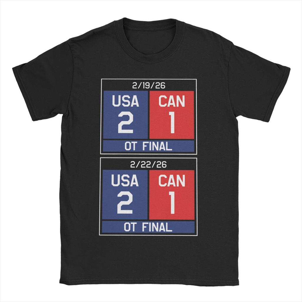 Fashion USA HOCKEY T-Shirt Unisex Women Crew Neck Cotton T Shirts Short Sleeve Tees Gift Idea Tops
