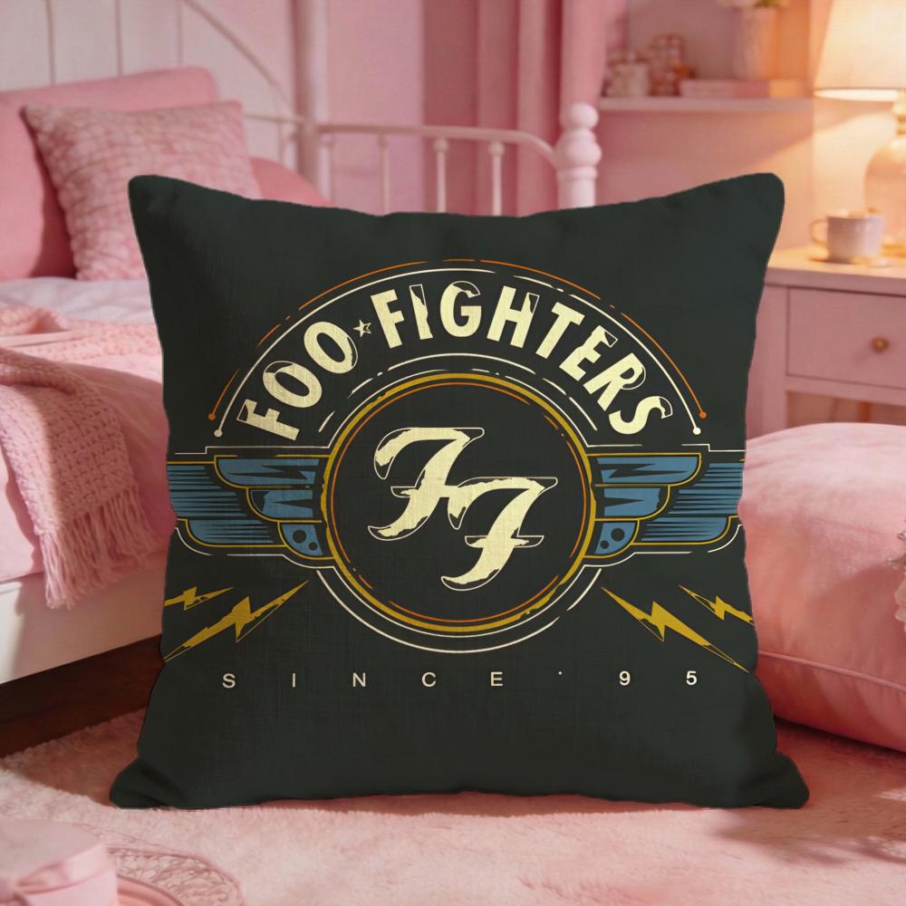 band fFoo Fighters Cushion Cover Premium Comfort Reversible Pillow Cove Two in One Design for Any Room  Car Interior
