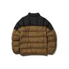 UNIQLO Color Block Stand Collar Zipper Low Saturation Down Jacket Men outerwear Light-Brown 456570-35