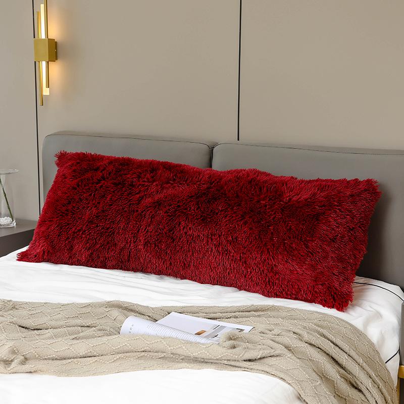 Buy 57x20 Fluffy Long Pillowcase Solid Color Plush Decorative
