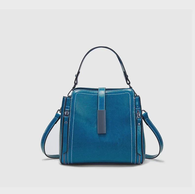 "Women's 2024 Genuine Leather Shoulder Messenger Bag - New Summer Ladies Handbag & Bucket Bag"