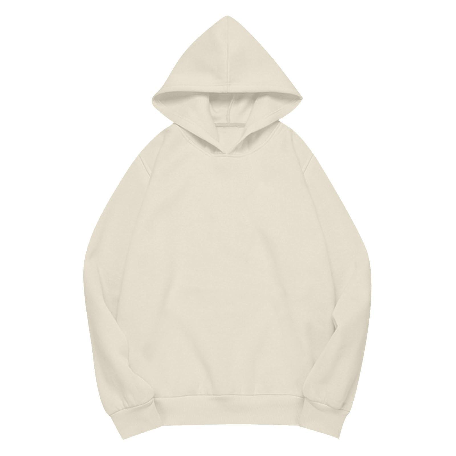 

Женская модная повседневная толстовка с длинным рукавом на осень и зиму большого размера с капюшоном и подкладкой L бежевый